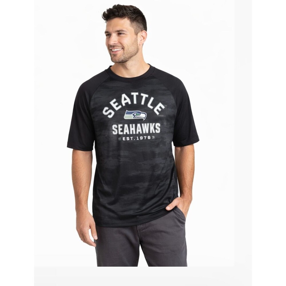 Seattle Seahawks Fanatics Performance T-Shirt Black Camo Mens 2XL NFL Football